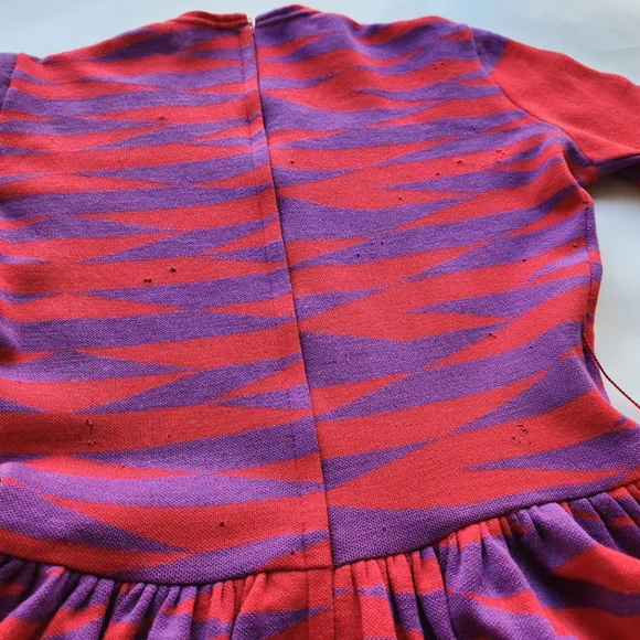 Vintage l. Magnin Rudi Gernreich Purple Red Long Sleeve Dress 10 - Picture 12 of 16